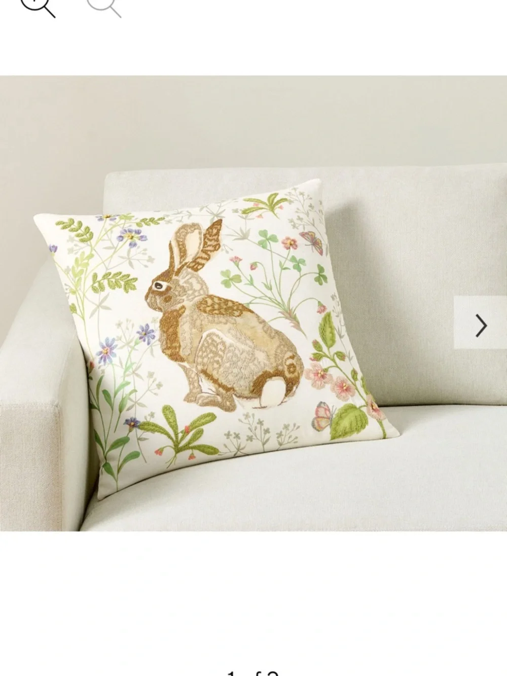 Pottery Barn - Spring Bunny Embroidered Lumbar Pillow Cover